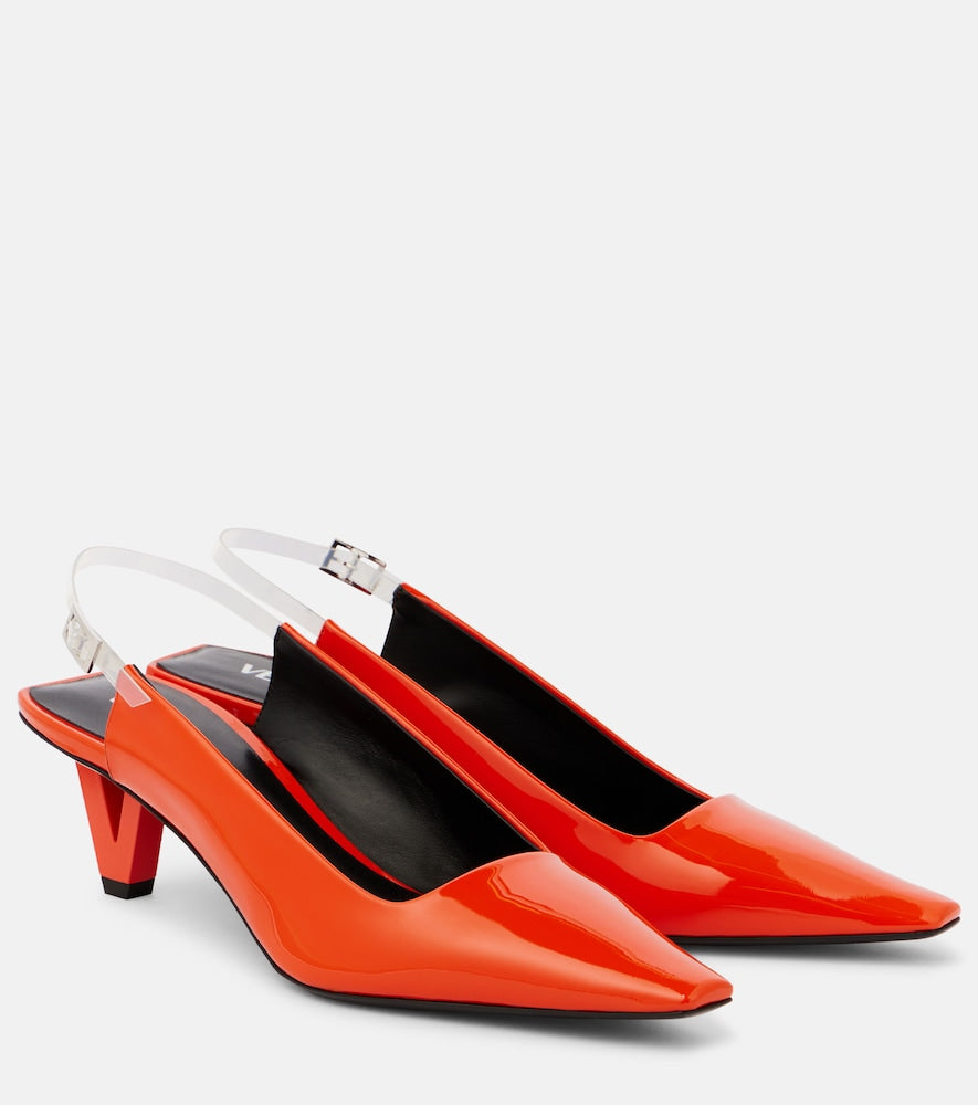 Versace Leather slingback pumps