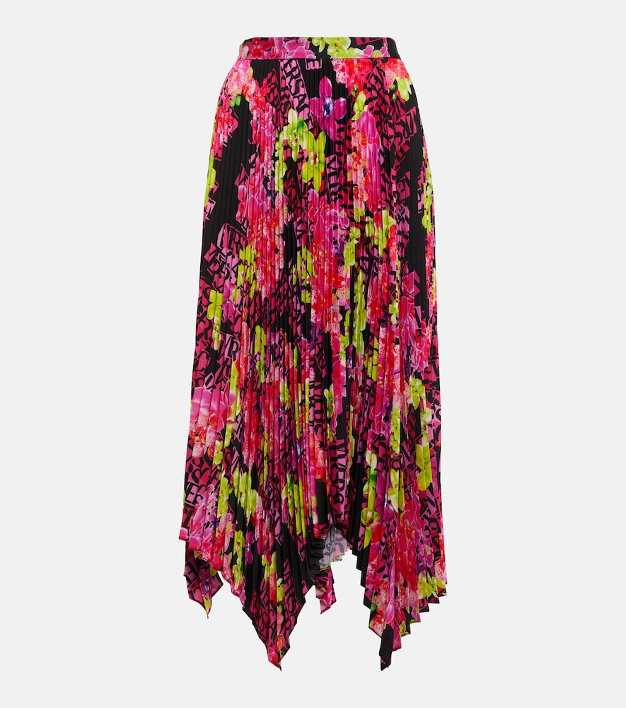 Versace Logo Orchid pleated midi skirt - Versace Logo Orchid 褶裥中长裙