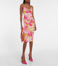 Versace Logo floral  midi dress