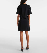 Versace Logo gathered cotton minidress