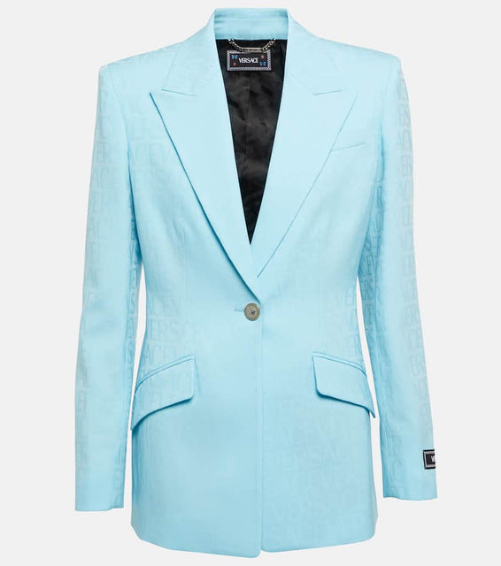 Versace Logo-jacquard wool blazer