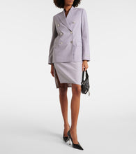 Versace M√É¬©lange wool-blend pencil skirt