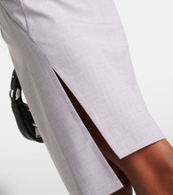 Versace M√É¬©lange wool-blend pencil skirt