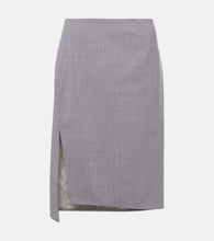 Versace M√É¬©lange wool-blend pencil skirt - Versace M√É¬©lange 羊毛混纺铅笔裙