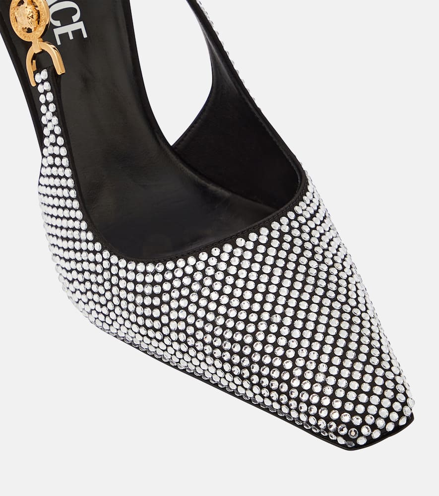 Versace Medusa '95 embellished slingback pumps