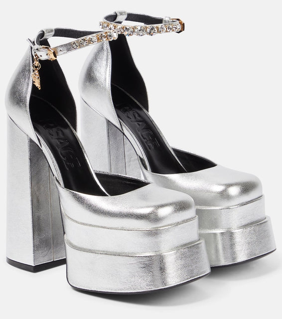 Versace Medusa Aevitas leather platform pumps