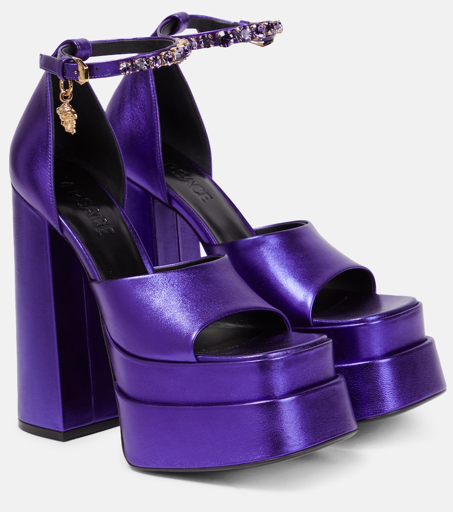 Versace Medusa Aevitas leather platform sandals