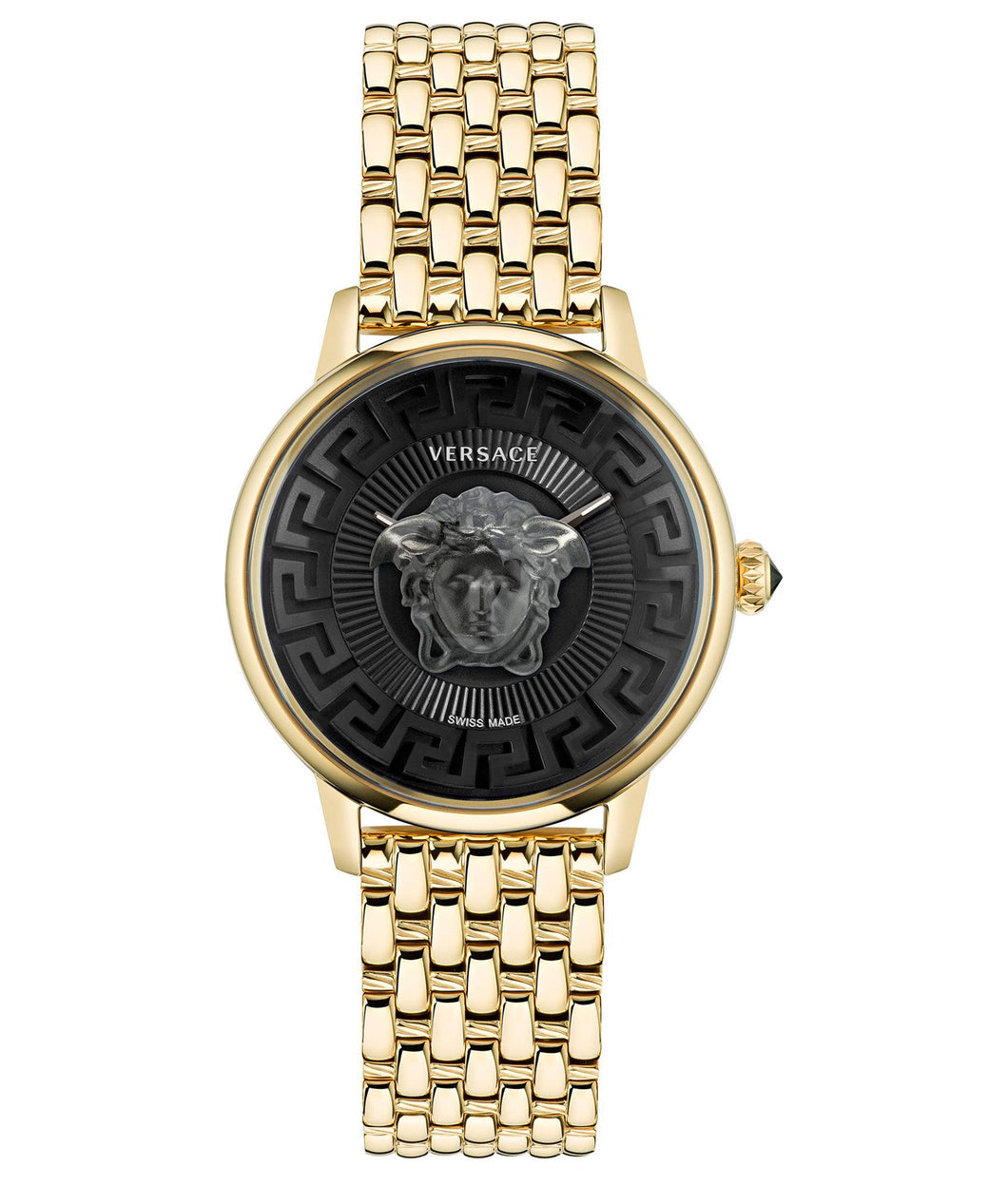 Versace Medusa Alchemy Black Dial and Ion-Plated Yellow Gold Bracelet Watch | 38mm | VE6F00523