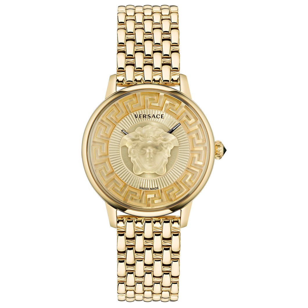 Versace Medusa Alchemy Gold Dial and Ion-Plated Yellow Gold Bracelet Watch | 38mm | VE6F00623