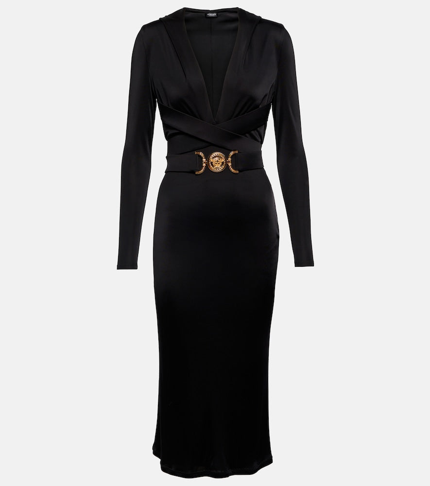Versace Medusa Biggie hooded midi dress. 范思哲美杜莎大块头连帽中长连衣裙