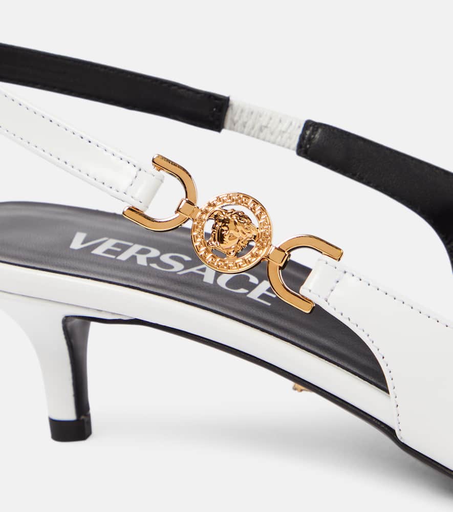 Versace Medusa Biggie leather slingback pumps