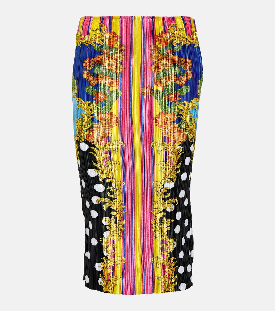 Versace Medusa Palm Springs pliss√É¬© midi skirt - Versace Medusa Palm Springs 褶皱中长裙