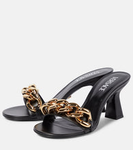 Versace Medusa chain-trimmed leather sandals