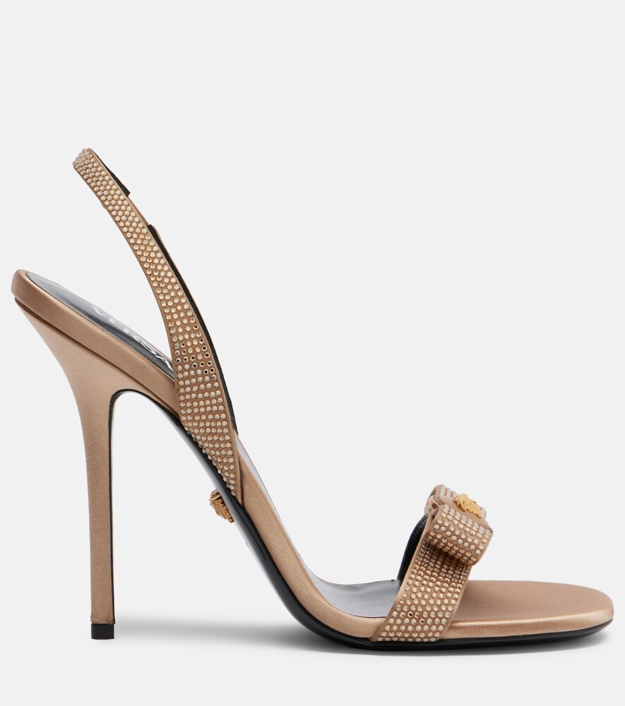Versace Medusa embellished satin sandals