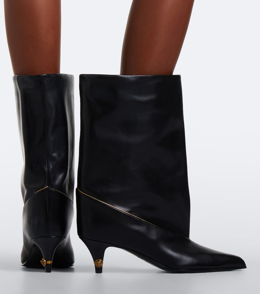 Versace Medusa leather mid-calf boots