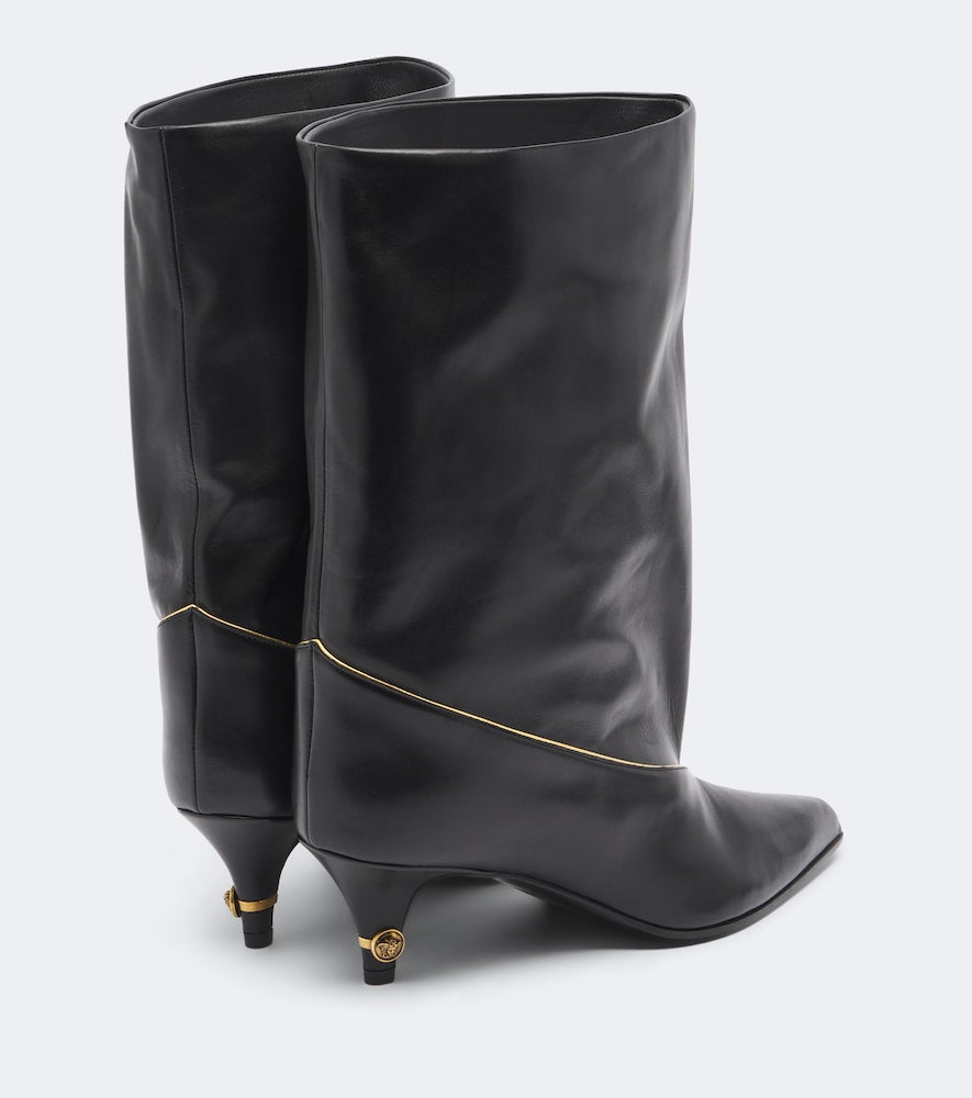 Versace Medusa leather mid-calf boots