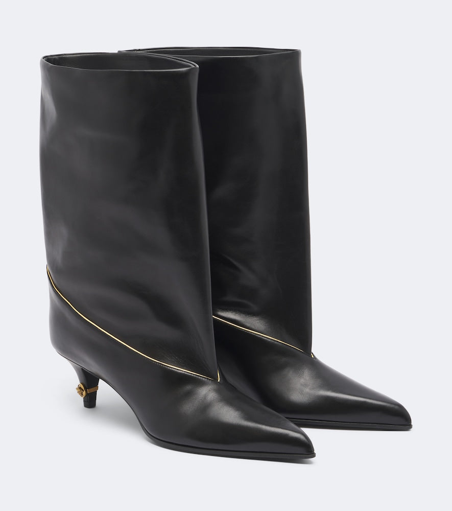 Versace Medusa leather mid-calf boots