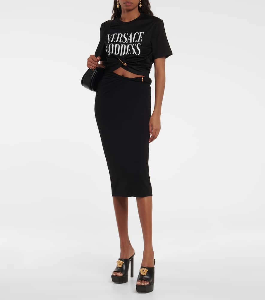 Versace Medusa leather platform mules