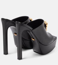 Versace Medusa leather platform mules