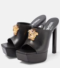 Versace Medusa leather platform mules