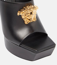 Versace Medusa leather platform mules