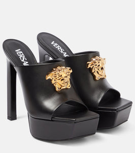 Versace Medusa leather platform mules
