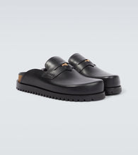 Versace Medusa logo leather mules