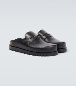 Versace Medusa logo leather mules