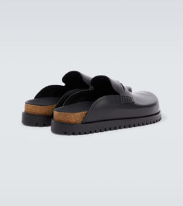Versace Medusa logo leather mules