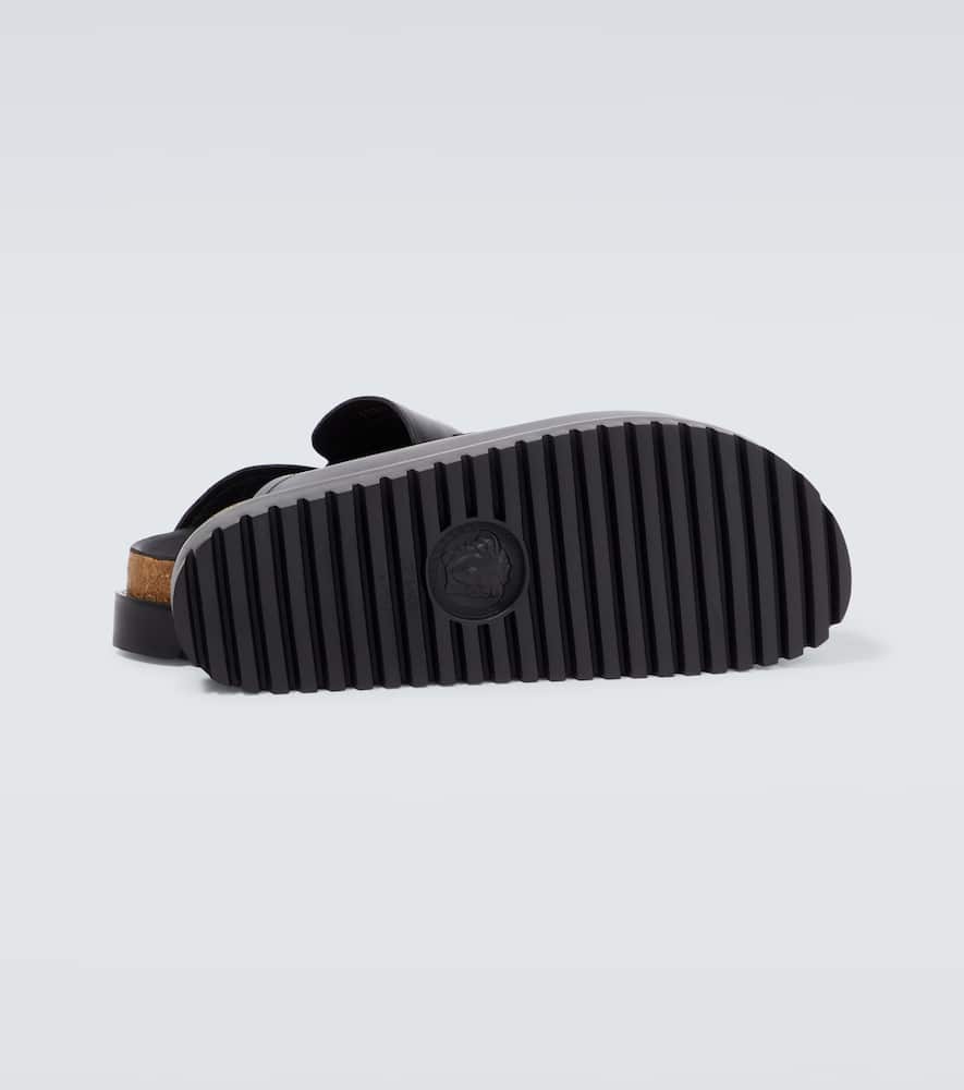 Versace Medusa logo leather mules