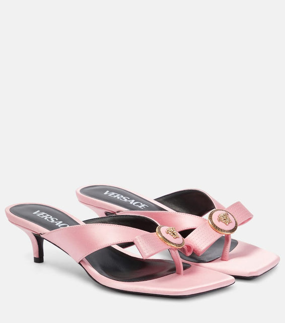Versace Medusa satin thong sandals