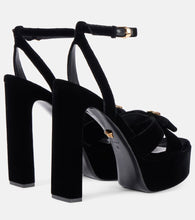 Versace Medusa velvet platform sandals