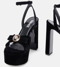 Versace Medusa velvet platform sandals