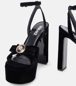 Versace Medusa velvet platform sandals