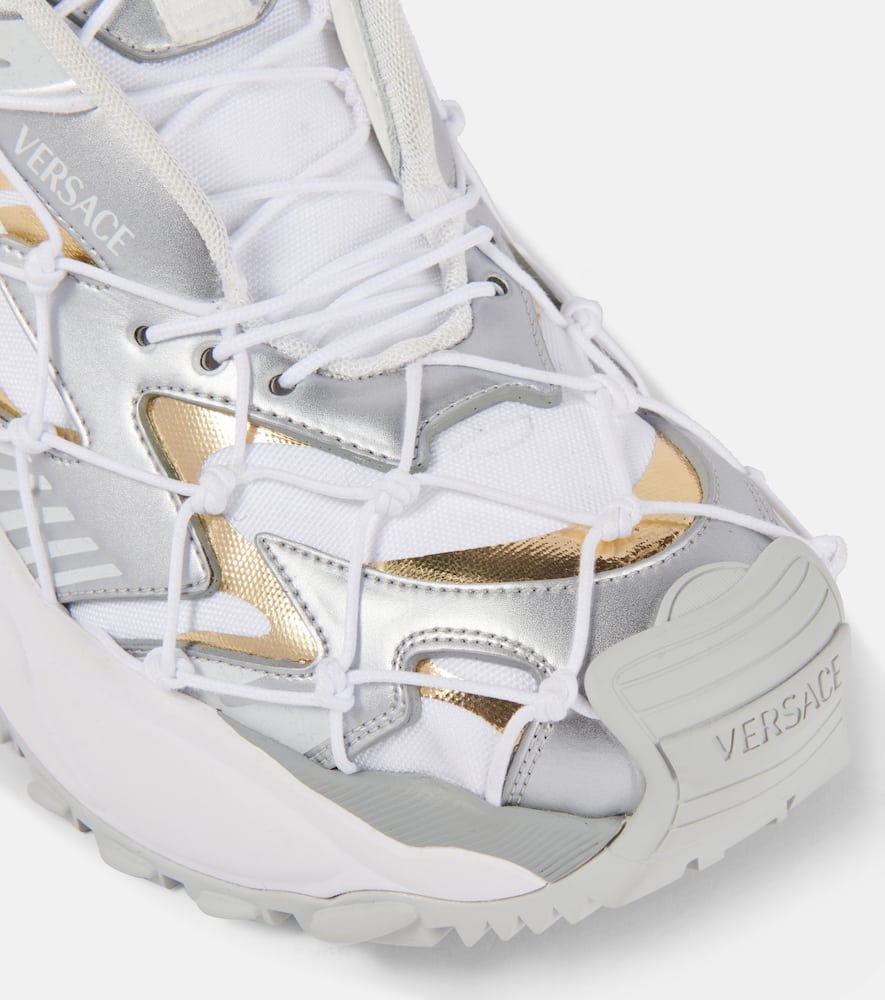 Versace Mercury leather-trimmed sneakers