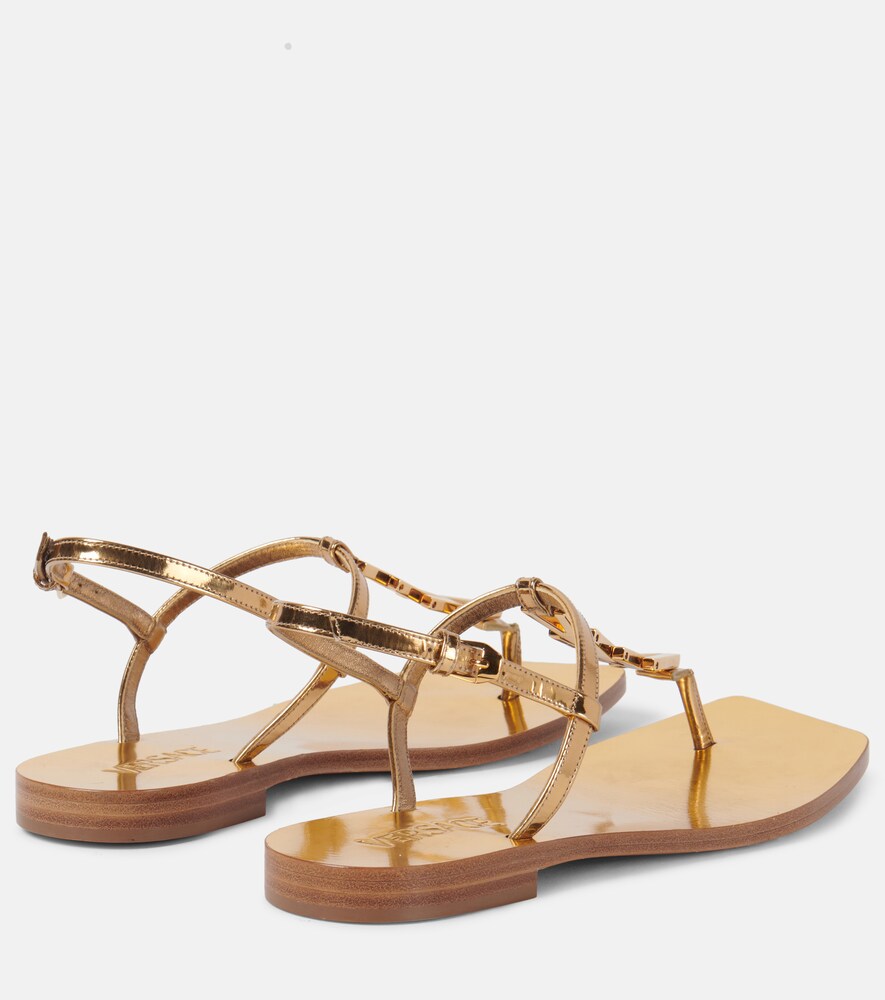 Versace Metallic leather thong sandals