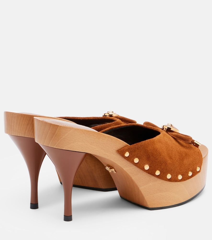Versace Opera Medusa suede mules