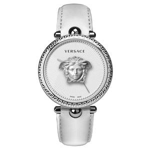 Versace Palazzo Empire Silver Leather Strap Watch | 39mm | VECO01722