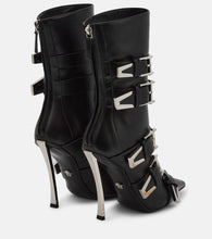 Versace Pin-Point Buckle leather ankle boots