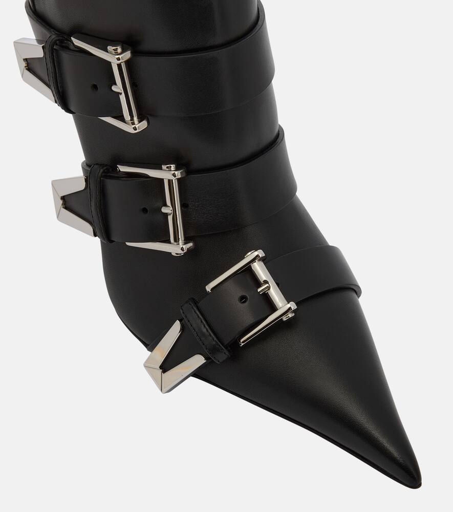 Versace Pin-Point Buckle leather ankle boots