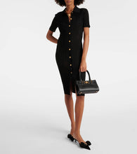 Versace Ribbed-knit midi dress