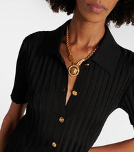 Versace Ribbed-knit midi dress