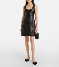 Versace Safety Pin leather minidress