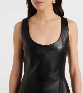 Versace Safety Pin leather minidress
