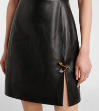 Versace Safety Pin leather minidress