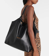 Versace Tag Large leather tote bag