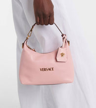 Versace Tag Small leather tote bag