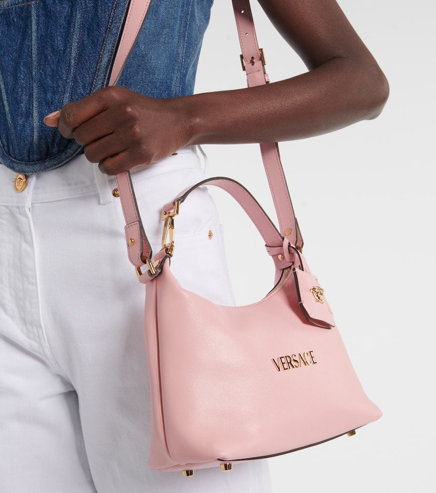 Versace Tag Small leather tote bag