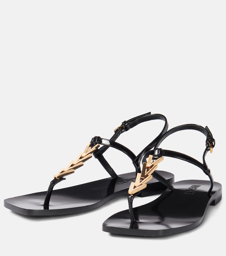 Versace V2025 Chain leather thong sandals
