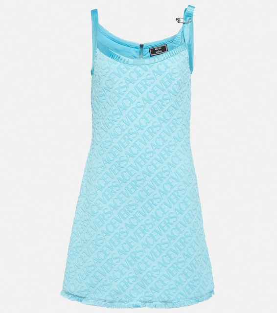 Versace Versace Allover cotton terry minidress